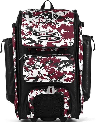 حقيبة Boombah Rolling Catchers Superpack للبيسبول/الكرة اللينة المموهة الرقمية - 23-1/2 بوصة × 13-1/2 بوصة × 9-1/2 بوصة - ألوان متعددة - مقبض تلسكوبي ويحمل 4 مضارب - إصدار بعجلات in Kuwait