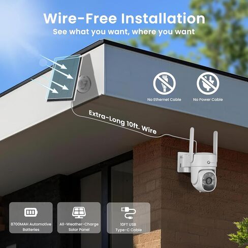 XMarto QHD كاميرا أمان شمسية خالية من الأسلاك اللاسلكية في الهواء الطلق/داخلي ، و wifi6 ، 5G ، تكبير الإمالة ، كاميرا منزلية للطاقة الشمسية طويلة الأمد in Saudi Arabia