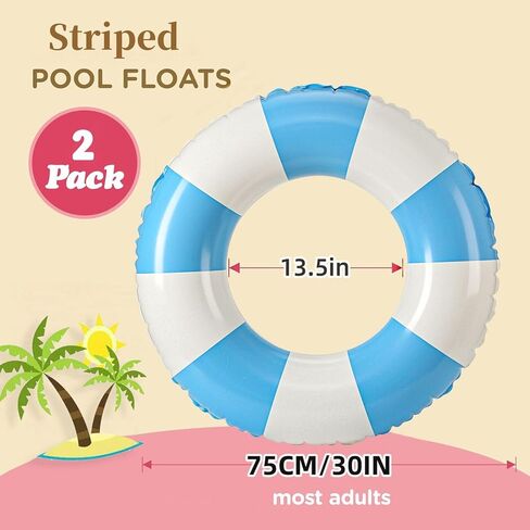 32" Pool Float for Adult-3 PCS Inflatable Pool Float Tube-Summer Beach Swimming Raft for Adults Luau Pool Floats-Hawaiian Swimming Rings - Inflatable Tubes Floaties for Pool Party in Kuwait
