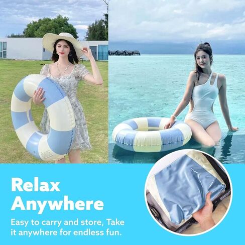 32" Pool Float for Adult-3 PCS Inflatable Pool Float Tube-Summer Beach Swimming Raft for Adults Luau Pool Floats-Hawaiian Swimming Rings - Inflatable Tubes Floaties for Pool Party in Kuwait