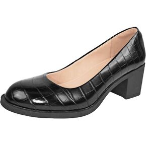 تضخ ماري جين المخملية النسائية مريحًا في الكعب المنخفض الكعب المستدير in Kuwait