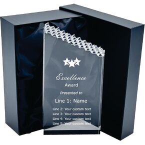 Recognize Success in Style with Various Excellence Acrylic Trophy Awards with Gift Box. Create a Full Custom Award or Personalize one of Our preprinted Designs with Your Text. in Saudi Arabia