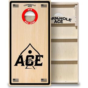 CornholeAce ACE PRO Professional Cornhole Boards - No Bounce! Triple Wide Legs, 3/4" Baltic Birch Plywood, Handles, Regulation Size (4x2ft), Tournament Style, Made in USA in Saudi Arabia