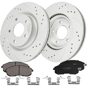 Allcombo Front 11.65" (296mm) Vented Disc Brakes Rotors and Ceramic Pads for 2007-2013 Nissan Altima, 2008 2009 2010 2011 2012 07 08 09 10 11 12 13 Brake kit Replacement 31464 815A in Kuwait