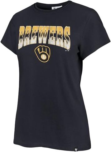 47 Brand MLB Women's Team Color Undertone Franklin Arched Wordmark Primary Logo Short Sleeve Baseball Fashion T-Shirt in Saudi Arabia