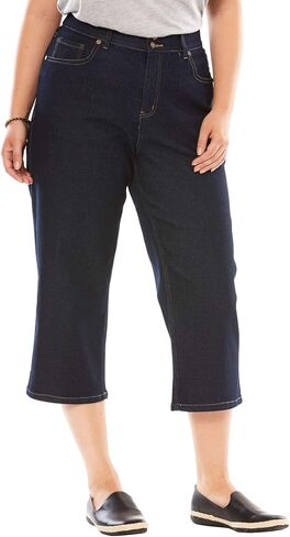 Woman Within Plus Size Secret Solutions; Tummy Smoothing Denim Jean Capri in Saudi Arabia