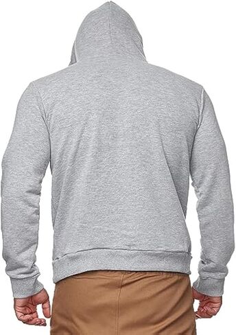 Mens Hoodies Fleece Pullover Sweatshirt with Built-in Mask and Kangaroo Pocket, Casual Athletic Drawstring Hooded Top in Saudi Arabia