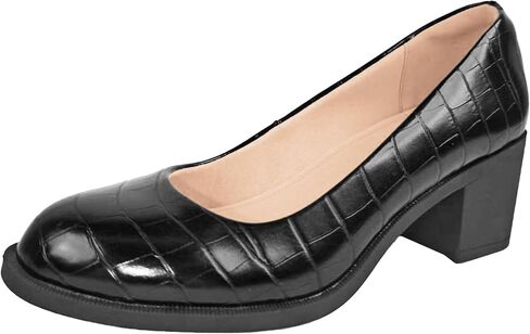 تضخ ماري جين المخملية النسائية مريحًا في الكعب المنخفض الكعب المستدير in Kuwait