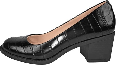 تضخ ماري جين المخملية النسائية مريحًا في الكعب المنخفض الكعب المستدير in Kuwait