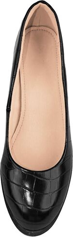 تضخ ماري جين المخملية النسائية مريحًا في الكعب المنخفض الكعب المستدير in Kuwait