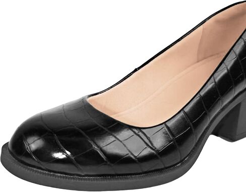 تضخ ماري جين المخملية النسائية مريحًا في الكعب المنخفض الكعب المستدير in Kuwait