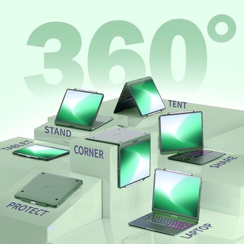 Nokbabo iPad Pro 12.9 بوصة علبة مع لوحة مفاتيح ، قوس قزح خلفي ، حامل قلم رصاص ، 360 درجة قابلة للتدوير ، لوحة مفاتيح لـ iPad Pro 12.9 بوصة 6th/5/4th/3rd - Black in Kuwait