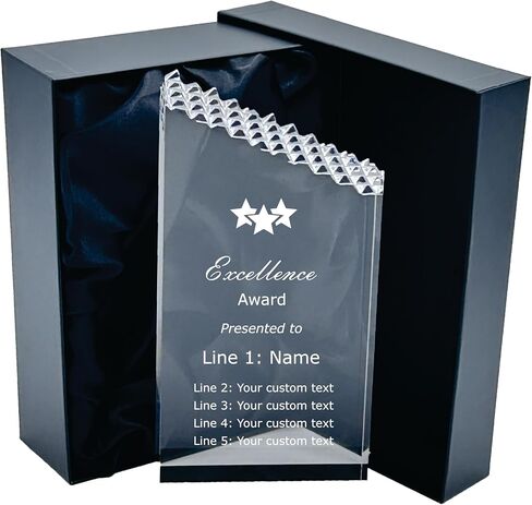 Recognize Success in Style with Various Excellence Acrylic Trophy Awards with Gift Box. Create a Full Custom Award or Personalize one of Our preprinted Designs with Your Text. in Saudi Arabia