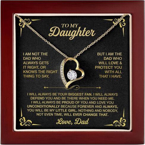To My Daughter Necklace From Dad, Birthday Gift for Daughter from Dad With Inspirational Message Card And Gift Box in Saudi Arabia