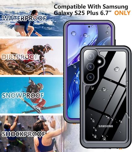 Temdan Designed for Samsung Galaxy S25 Plus Case Waterproof, Built-in Lens & Screen Protector Military Shockproof Dropproof IP68 Underwater Full Body Phone Case for Galaxy S25 Plus 6.7"-LightBlue in Saudi Arabia