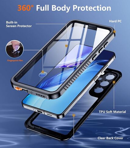 Temdan Designed for Samsung Galaxy S25 Plus Case Waterproof, Built-in Lens & Screen Protector Military Shockproof Dropproof IP68 Underwater Full Body Phone Case for Galaxy S25 Plus 6.7"-LightBlue in Saudi Arabia