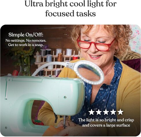 Brightech LightView Flex Magnifying Desk Lamp, 1.75X Light Magnifier, Adjustable Magnifying Glass with Light for Crafts, Reading, Close Work in Saudi Arabia