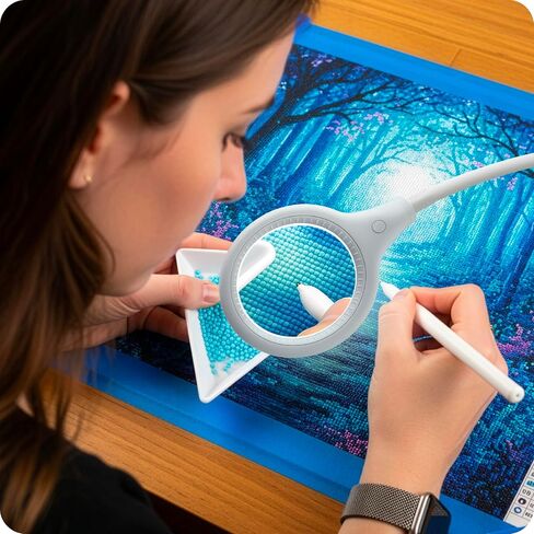 Brightech LightView Flex Magnifying Desk Lamp, 1.75X Light Magnifier, Adjustable Magnifying Glass with Light for Crafts, Reading, Close Work in Saudi Arabia