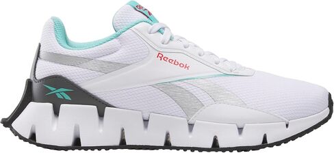 Reebok Women's Zig Dynamica STR Sneaker, Black/White/Silver Metallic, 7 in Saudi Arabia