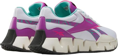 Reebok Women's Zig Dynamica STR Sneaker, Black/White/Silver Metallic, 7 in Saudi Arabia