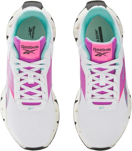 Reebok Women's Zig Dynamica STR Sneaker, Black/White/Silver Metallic, 7 in Saudi Arabia