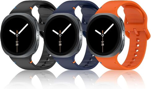 3 حزمة رياضية نطاقات متوافقة مع Samsung Galaxy Watch 8 Band 40mm 44mm/Galaxy Watch 8 Classic 46mm Bands 2025 ، حزام مقاوم للماء من السيليكون الناعم لـ Samsung Watch 8/8 Classic Men Women in Saudi Arabia