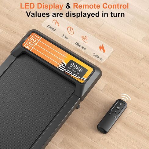Walking Treadmill Pad with Incline and Handle Bar - Portable Treadmills for Home and Office, Small Compact Under Desk Treadmill, 2.5HP Low Noise, Remote Control LED Screen, 270LBS in Saudi Arabia