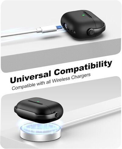 Timovo Case for AirPods Pro 3 (2025) مع قفل آمن وقذيفة صلبة ومقاومة للصدمات وتصميم سماعات رأس الموسيقى للجيش Apple Airpod Pro 3rd مع مجموعة Cleaning Kit & Keychain ، Black in Kuwait