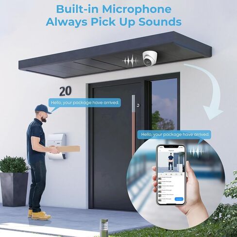 8MP IP Camera, 4K PoE Turret Outdoor Starlight Camera with Mic, Human/Vehicle Detection, IVS, Intrusion Tripwire Alarm, 2.8mm 125°Wide Angle, Metal IP67, H265+, 256GB in Kuwait