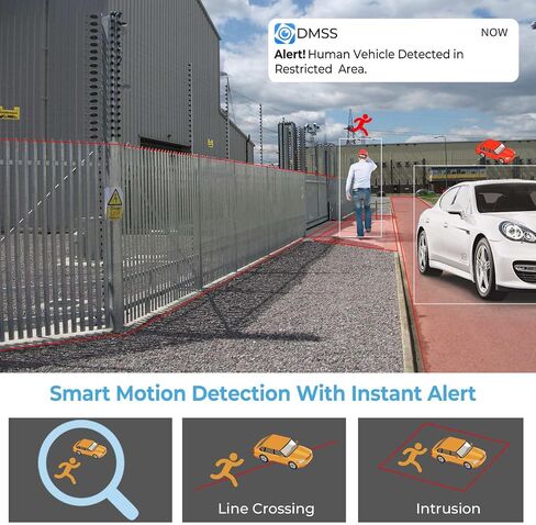 8MP IP Camera, 4K PoE Turret Outdoor Starlight Camera with Mic, Human/Vehicle Detection, IVS, Intrusion Tripwire Alarm, 2.8mm 125°Wide Angle, Metal IP67, H265+, 256GB in Kuwait