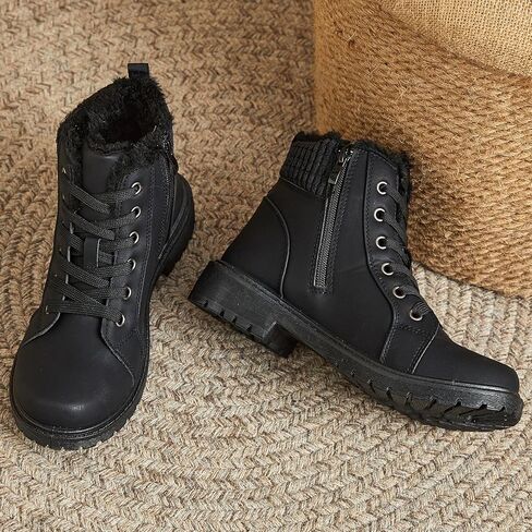 أحذية Uoidru القتالية للنساء في الكاحل الجوارب السوداء الشتاء الثلج أحذية بيضاء الدانتيل حتى الأحذية الراحة غامضة الحذاء الجانبية أحذية قصيرة in Kuwait