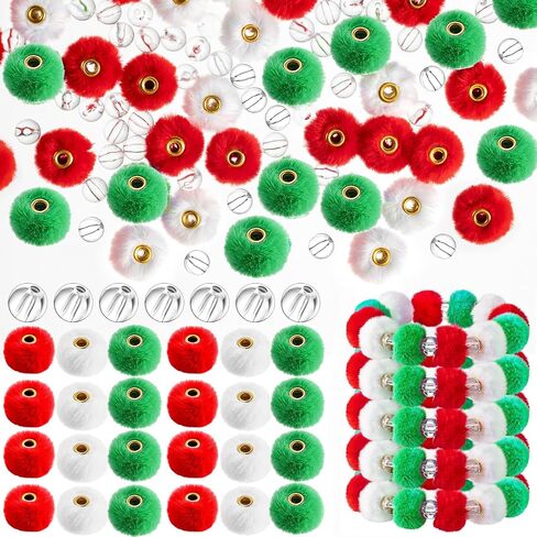 360 Pcs Soft Fluffy Beads Fuzzy Beads Faux Fur Poms Beads for Pens Bulk Colored Spacer Beads Clear Beads for DIY Bracelet Keychain Pens Handicrafts Jewelry Accessories(Mlticolor) in Saudi Arabia