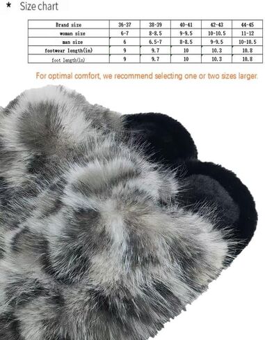 Fuzzy Leopard Print Slippers - Cozy House Shoes for Women, Soft Plush Indoor/Outdoor Winter Slides, Comfortable Non-Slip Warm Home Shoes, Trendy Animal Print Fashion in Saudi Arabia