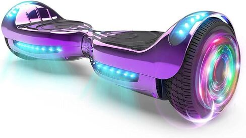 Electric Hoverboard with LED Lights and Bluetooth Speaker, Self Balancing Scooter with 6.5" Flashing Wheels, Top Speed of 10MPH, Gifts for Kids in Saudi Arabia