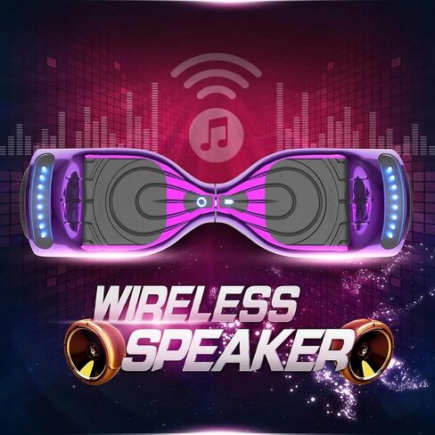 Electric Hoverboard with LED Lights and Bluetooth Speaker, Self Balancing Scooter with 6.5" Flashing Wheels, Top Speed of 10MPH, Gifts for Kids in Saudi Arabia