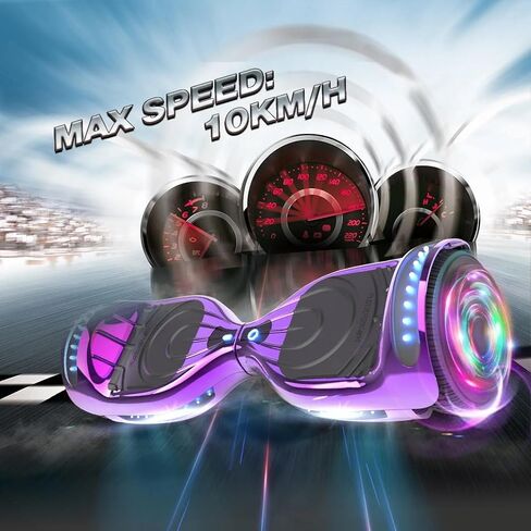 Electric Hoverboard with LED Lights and Bluetooth Speaker, Self Balancing Scooter with 6.5" Flashing Wheels, Top Speed of 10MPH, Gifts for Kids in Saudi Arabia
