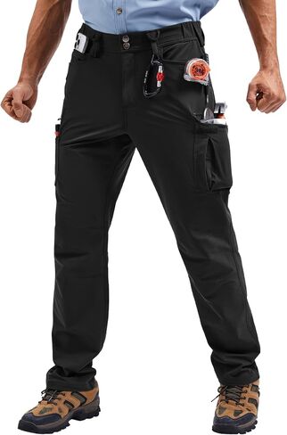 Pro-Grade Men's Work Pants - Waterproof & Snowproof Dual-Weave, 4-Way Stretch for Construction/Landscaping in Saudi Arabia