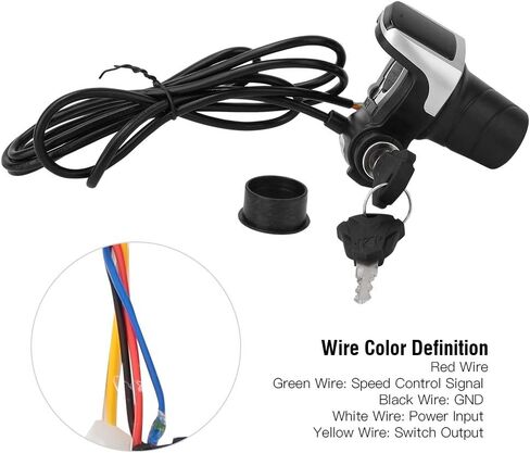 36V E Grip Throttle with LCD Display and Key Lock, Universal Fit Easy Install Handlebar Power Indicator for Electric Bikes Scooters Motorcycles in Saudi Arabia