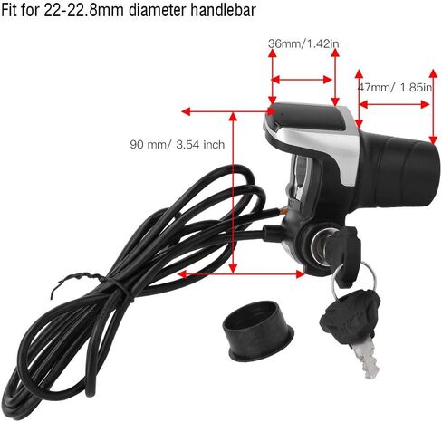 36V E Grip Throttle with LCD Display and Key Lock, Universal Fit Easy Install Handlebar Power Indicator for Electric Bikes Scooters Motorcycles in Saudi Arabia