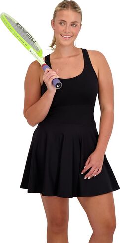 Harmony & Balance Sleeveless Athletic Tennis Dress for Women with Built-in Shorts, Removable Bra Cups, Golf, Pickeball Dress in Saudi Arabia