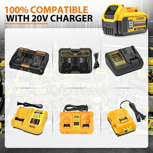 8000mAh DCB200 Replacement for Dewalt 20V Lithium Ion Battery Compatible with DCB201 DCB206 DCB207 Battery DCD/DCF/DCG/DCS Series Cordless Power Tool in Saudi Arabia
