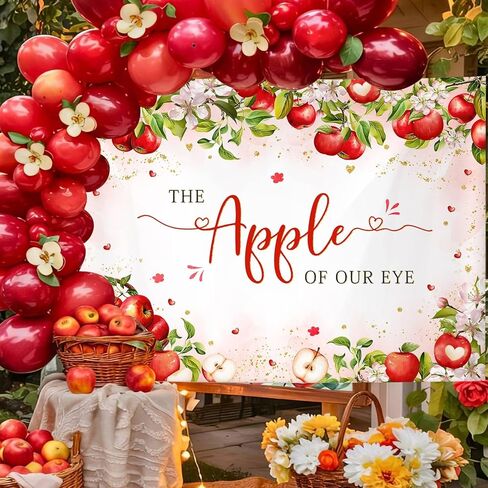 Mehofond Fall Apple Dame Shower Photography خلفية التفاح من عينات استحمام الطفل الخريف الأزهار الأميرة استحمام الطفل الحزب استوديو كشك لافتة 7x5ft in Kuwait
