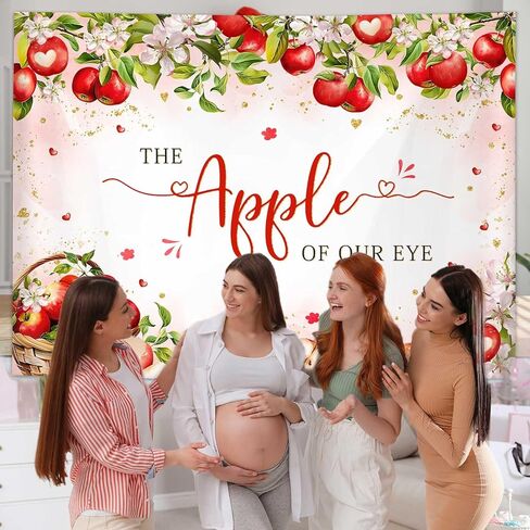 Mehofond Fall Apple Dame Shower Photography خلفية التفاح من عينات استحمام الطفل الخريف الأزهار الأميرة استحمام الطفل الحزب استوديو كشك لافتة 7x5ft in Kuwait