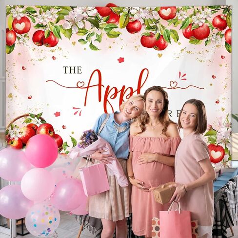 Mehofond Fall Apple Dame Shower Photography خلفية التفاح من عينات استحمام الطفل الخريف الأزهار الأميرة استحمام الطفل الحزب استوديو كشك لافتة 7x5ft in Kuwait