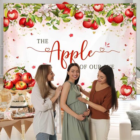 Mehofond Fall Apple Dame Shower Photography خلفية التفاح من عينات استحمام الطفل الخريف الأزهار الأميرة استحمام الطفل الحزب استوديو كشك لافتة 7x5ft in Kuwait