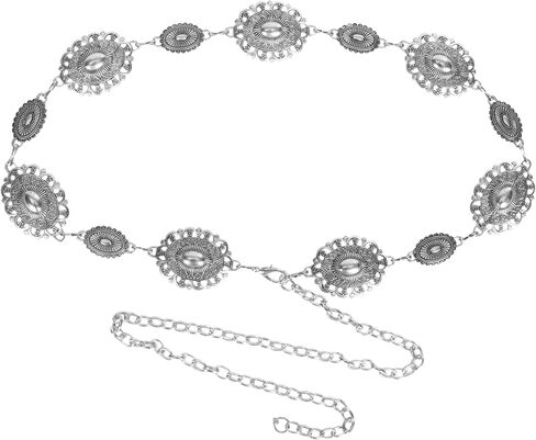 Women-Western-Cowgirl-Belt Metal-Adjustable-Chain-Link-Belts for Dresses Jeans Country Concert Outfit(Gold) in Saudi Arabia