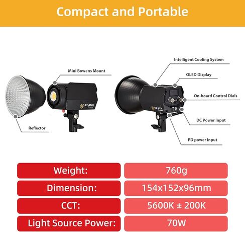 Ifootage SL1 200DNA COB LIGHT 200W ضوء النهار ضوء استمرار مع CRI 98 ، TLCI 99 in Saudi Arabia