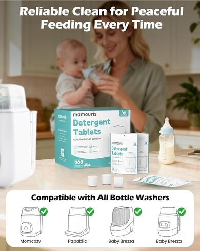 150 Professional Deep Cleaning Detergent Tablets for All Baby Bottle Washers, Baby Brezza: Momcozy, Grownsy, Papablic Bottle Washer Tablets in Saudi Arabia