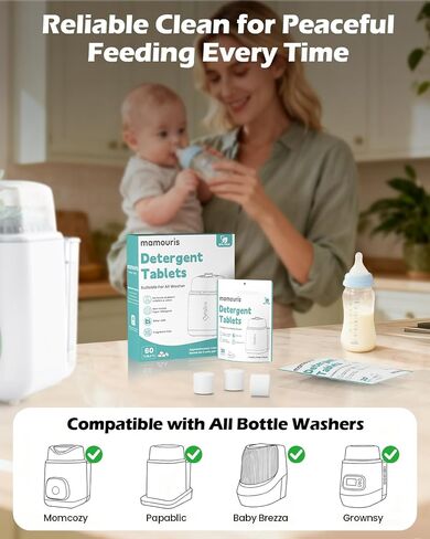 150 Professional Deep Cleaning Detergent Tablets for All Baby Bottle Washers, Baby Brezza: Momcozy, Grownsy, Papablic Bottle Washer Tablets in Saudi Arabia