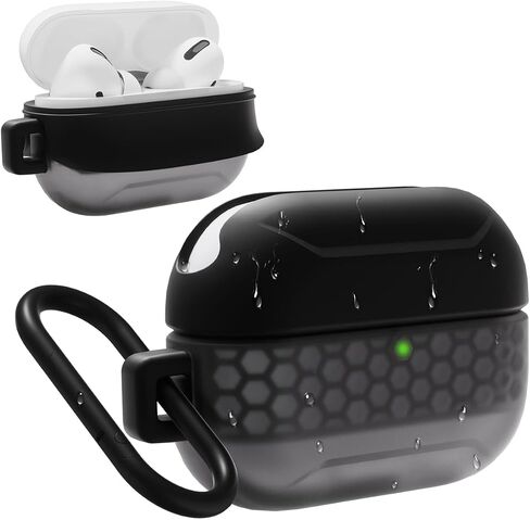 حالة مقاومة للماء لـ AirPods Pro و Airpods Pro 2 Wireless و USB-C شحنها ، وتصميم قطعة واحدة ، وحماية عالية من الإسقاط مع Carabiner (Orange+White) in Saudi Arabia